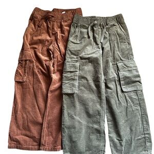 NEW The Children's Place Corduroy Cargo Pants - Saddle Brown & Olive - Boys 6